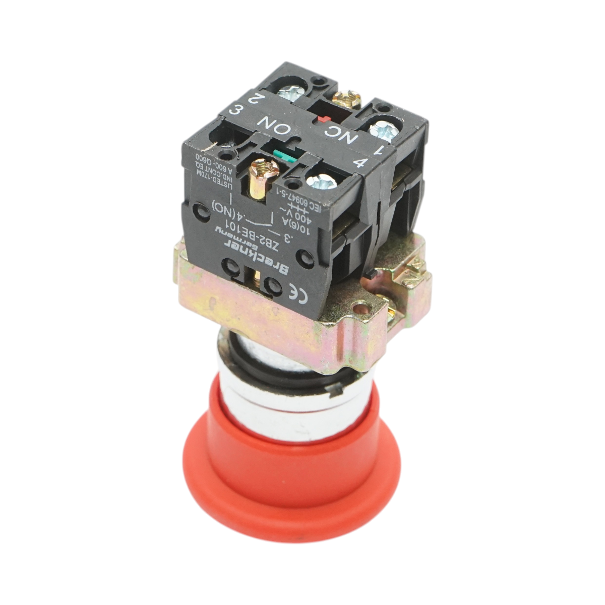 Buton comanda oprire de urgenta rosu 40mm, 1NO+1NC, 400V/10A, LAY5 Breckner Germany – imagine 4