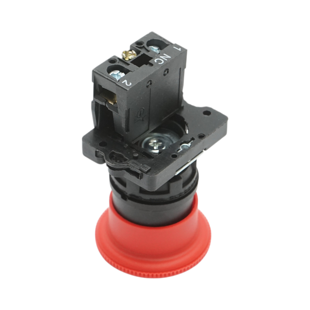 Buton comanda oprire de urgenta rosu cu deblocare prin rasucire 40mm, 1NC, 400V/10A LAY5 Breckner Germany – imagine 4