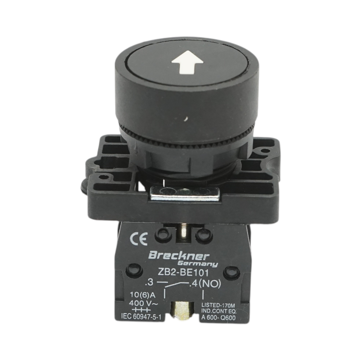 Buton comanda cu revenire negru 1NO, 400V/10A LAY5 Breckner Germany