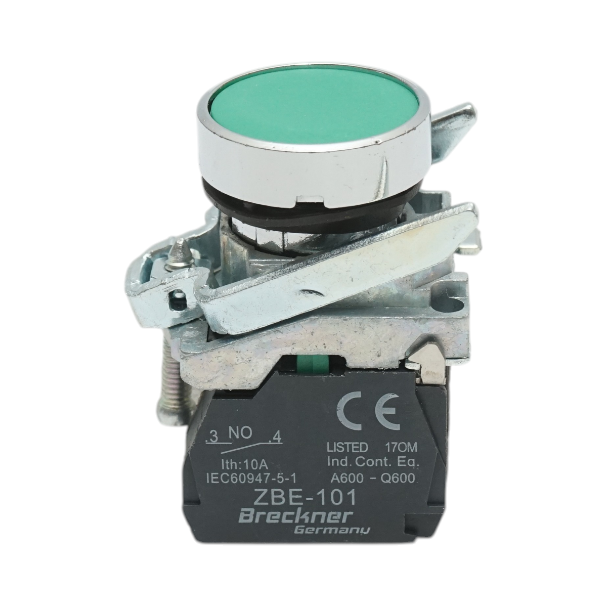Buton comanda cu revenire verde 1NO, 10A, TB4-BA31 Breckner Germany
