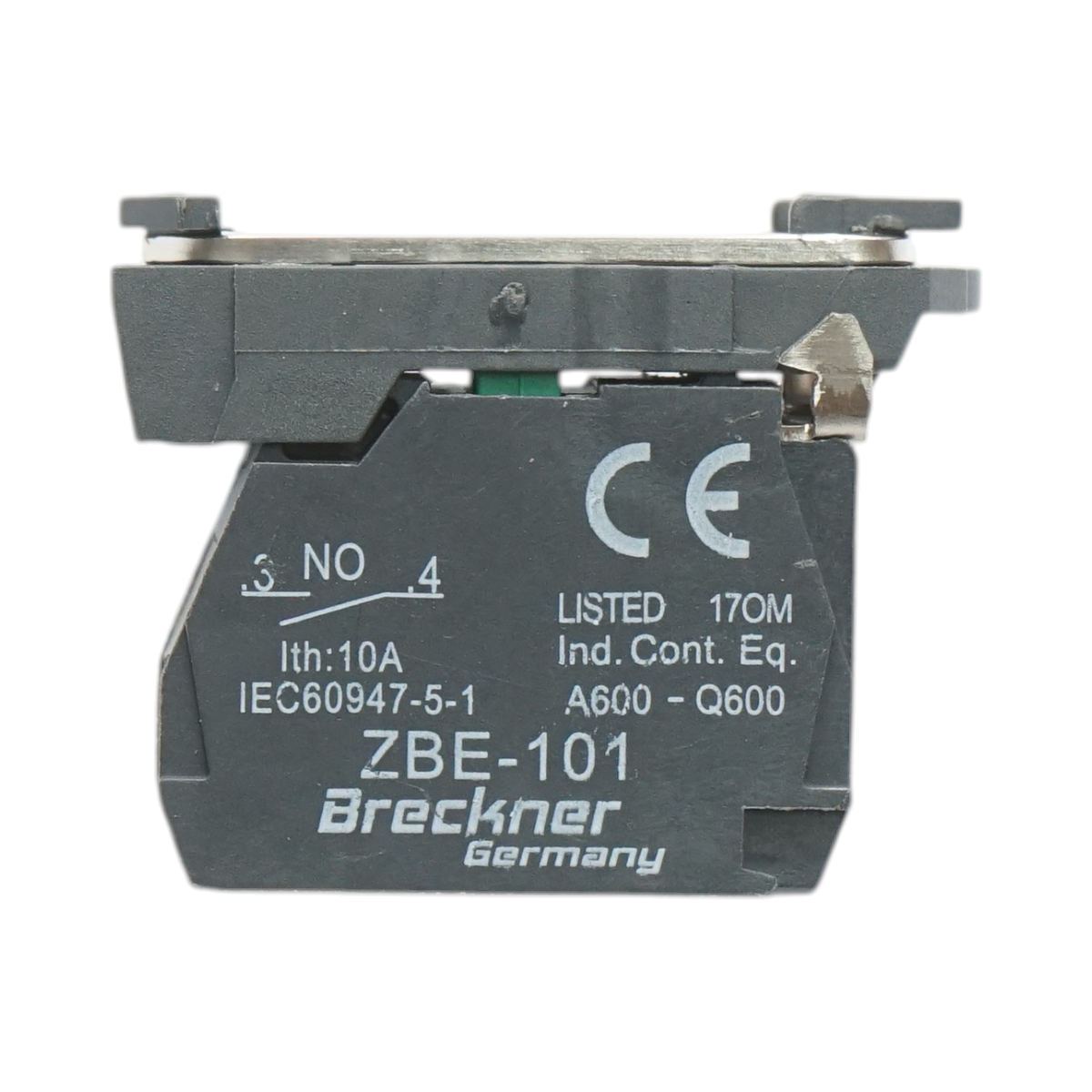 Element bloc contact auxiliar plastic 1NO 240V/10A TB5 Breckner Germany