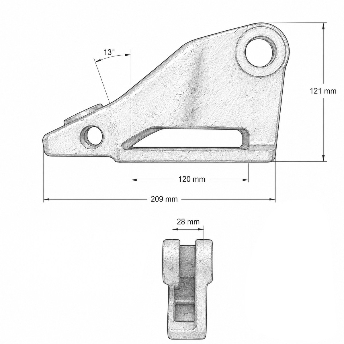 Adaptor dinte cupa lateral stanga Caterpillar J300 cod OEM 3G4308 – imagine 4