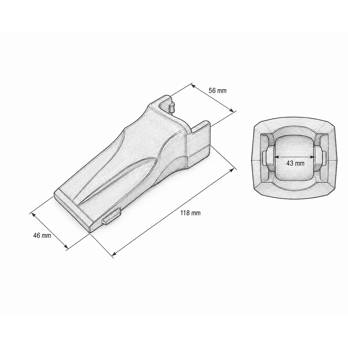 Dinte cupa excavator Caterpillar, Komatsu, JCB tip Esco cod OEM V13SYL – imagine 4