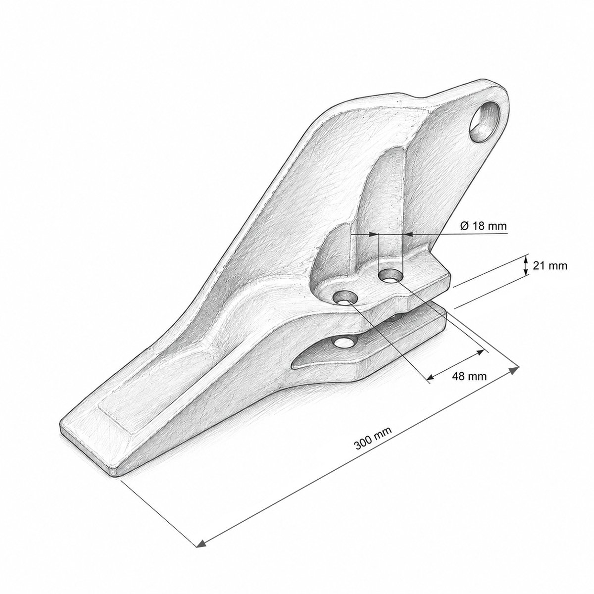 Dinte cupa lateral stanga buldoexcavator Hidromek cod OEM 810-10640 – imagine 4