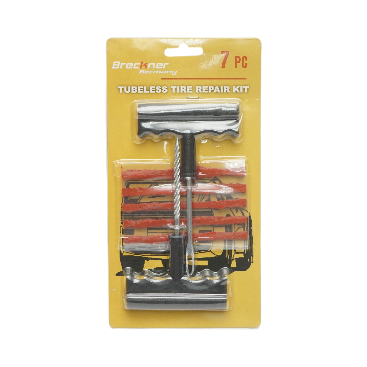 Kit vulcanizare anvelope tubeless la rece cu snur, instrument inserare tip ac si alezor Breckner Germany