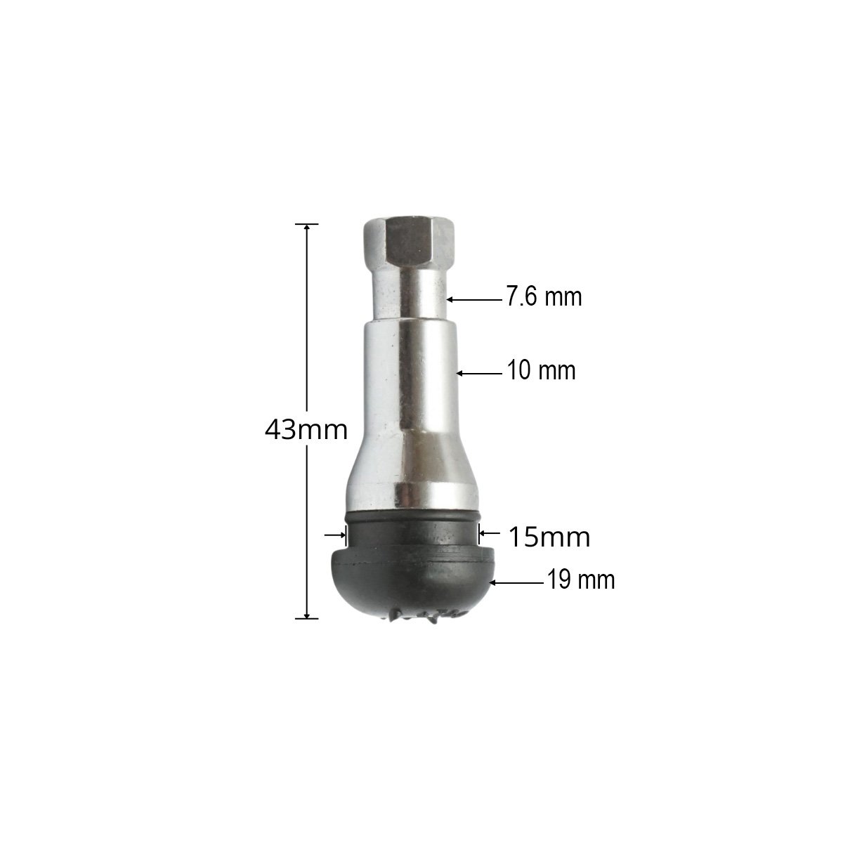 Valva roata auto tubeless 43mm TR413AC cromata