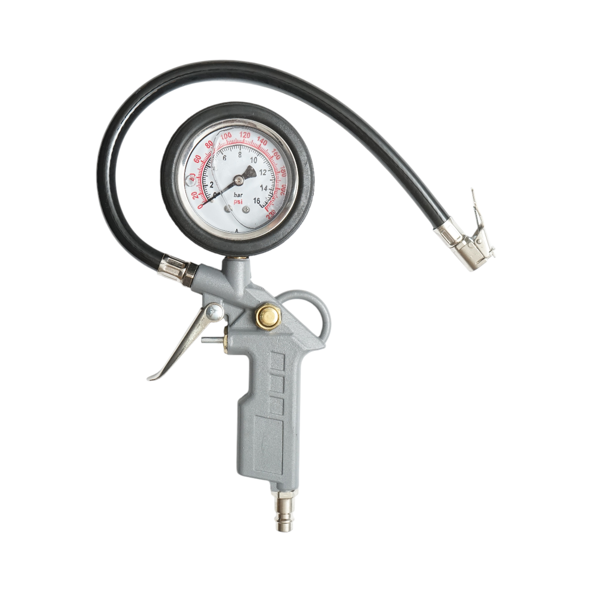 Pistol umflat roti cu furtun si manometru mecanic 0-16 bar