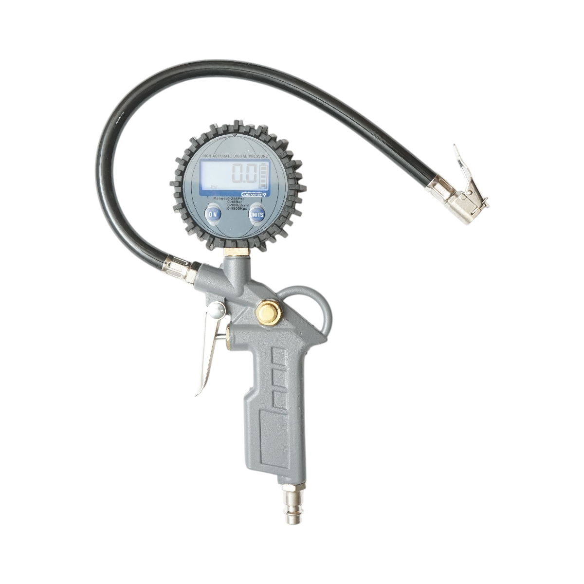 Pistol umflat roti profesional cu furtun si manometru digital 0-18 bar