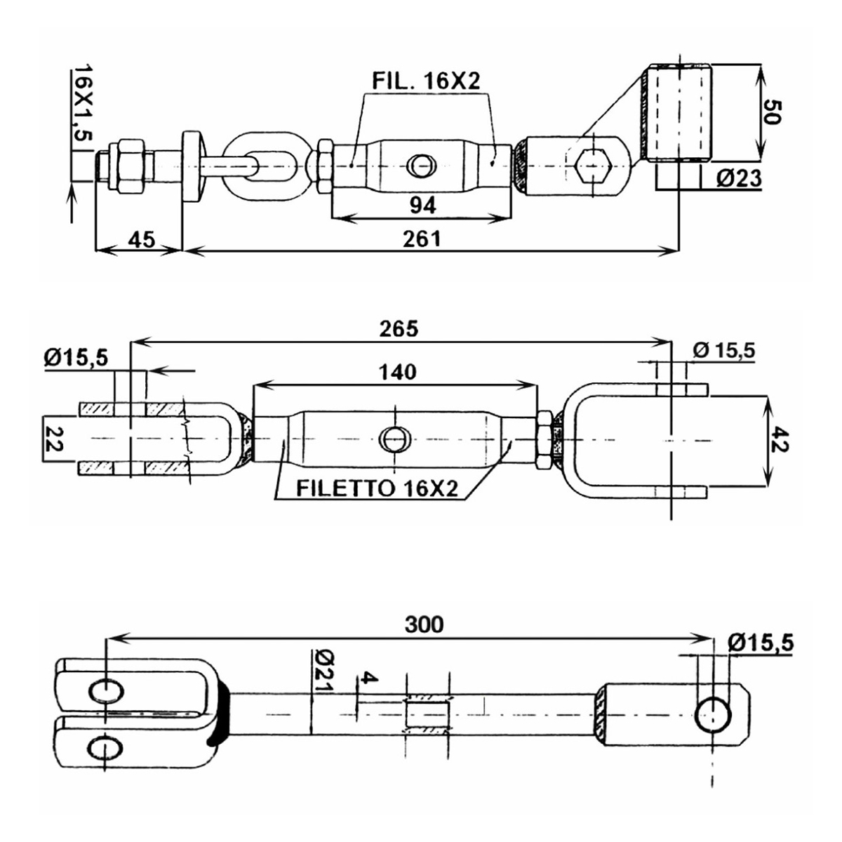 Kit complet tiranti prindere 3 puncte tractor Kubota, Iseki – imagine 3