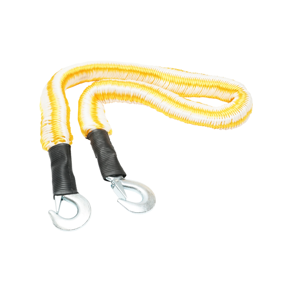Cablu/sufa elastica impletita 4m cu carlige metalice pentru remorcare 2T – imagine 2
