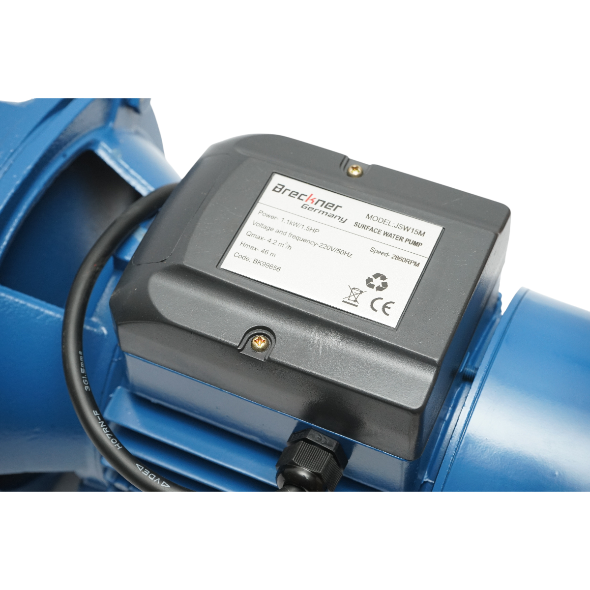 Pompa apa de suprafata autoamorsanta 1.1KW, 220V, debit 70 L/min, H46m JSW15M Breckner Germany – imagine 7