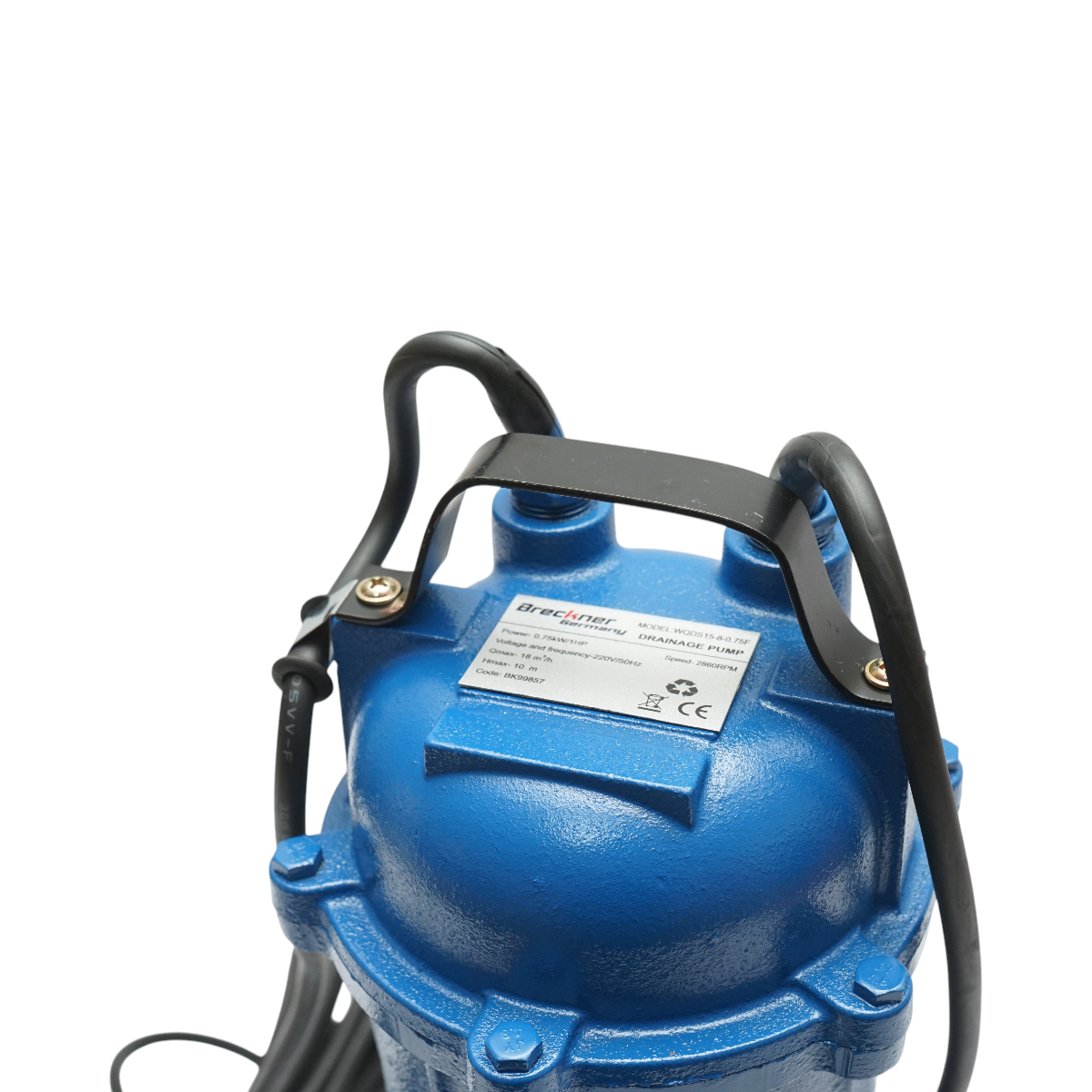 Pompa apa murdara, drenaj submersibila cu flotor si tocator 750W, 220V, debit 300L/min, H10m WQDS15-8-0.75F Breckner Germany – imagine 5