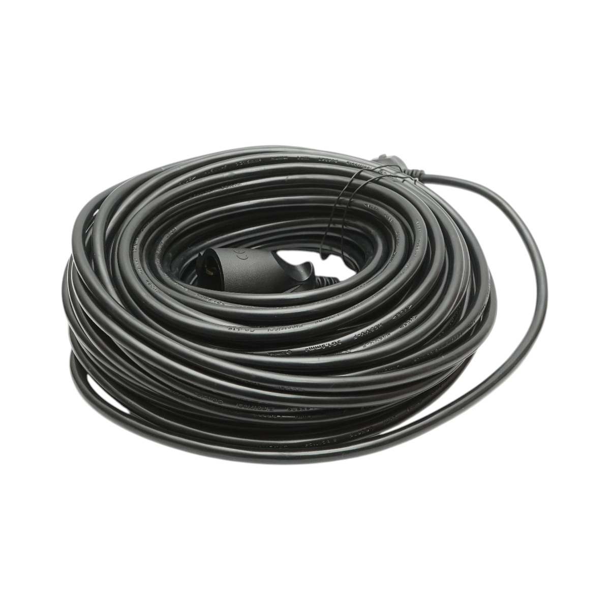Cablu prelungitor electric 30m, 3x1.5mm H05VV-F, negru cu priza Schuko 16A/250V