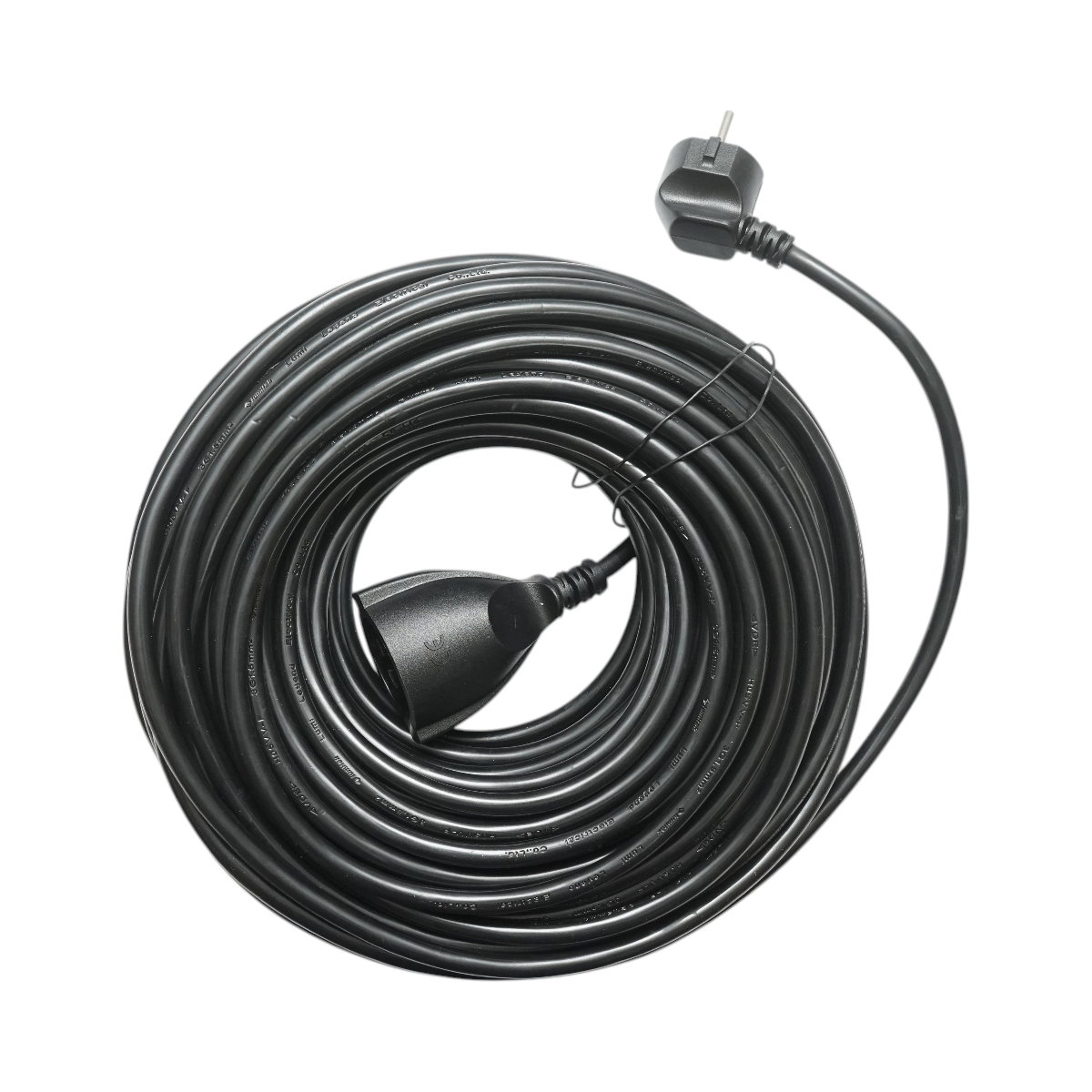 Cablu prelungitor electric 30m, 3x1.5mm H05VV-F, negru cu priza Schuko 16A/250V – imagine 2
