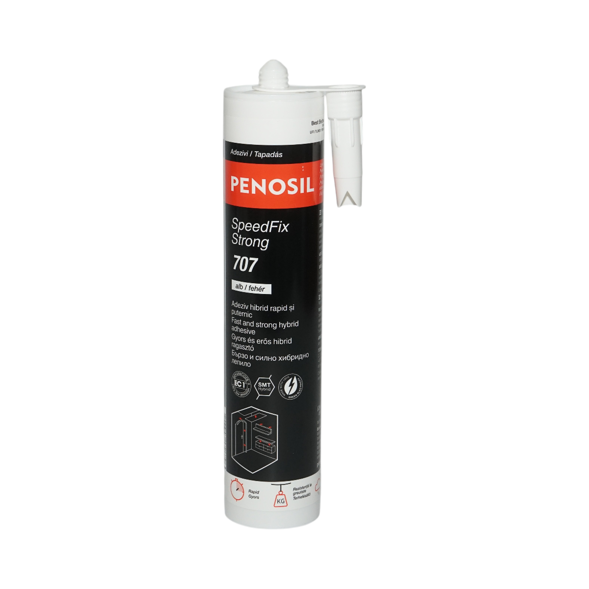 Adeziv multifunctional hibrid alb montare riflaje si panouri decorative 280ml SpeedFix Strong 707 Penosil