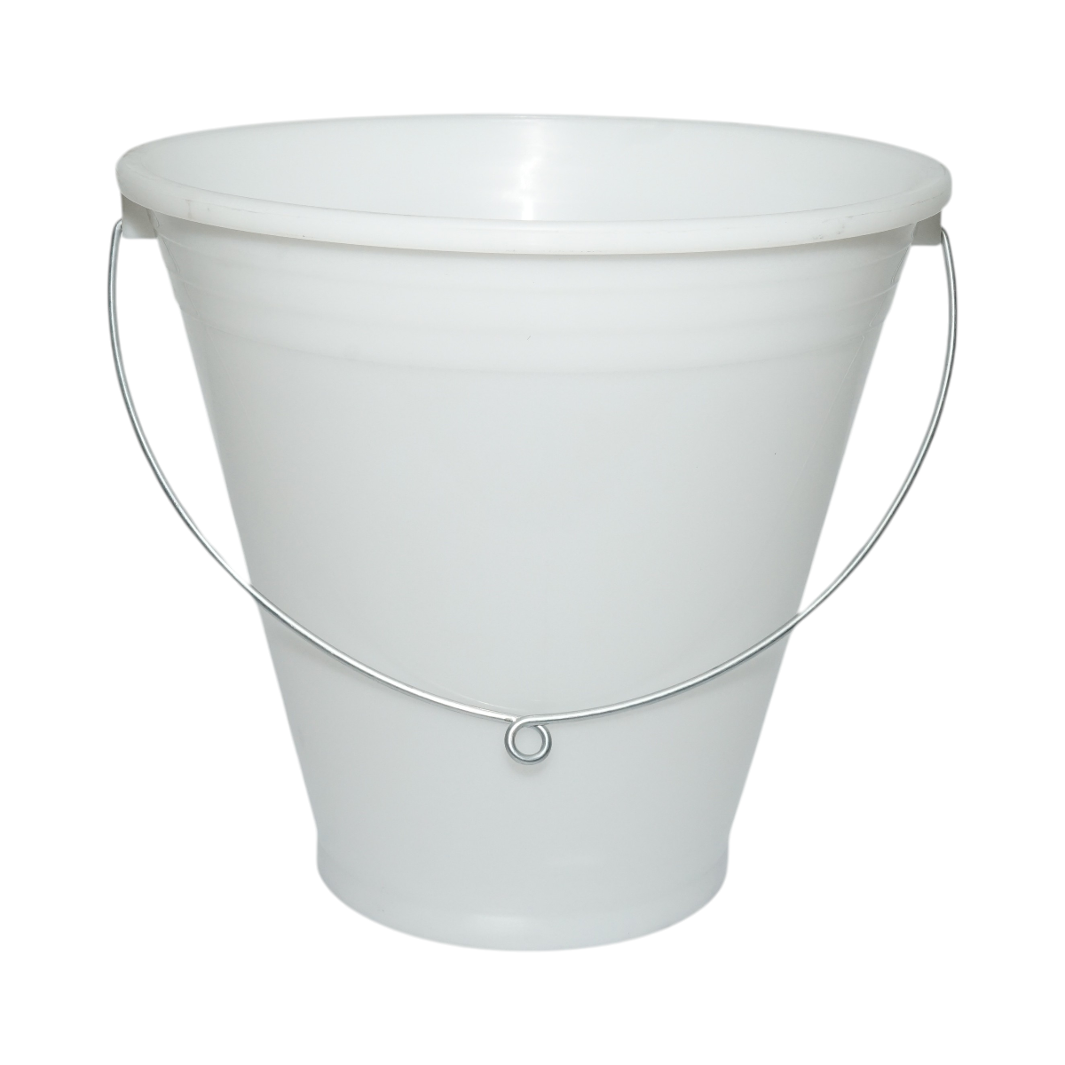 Galeata plastic hranire animale 12L alba cu maner metalic