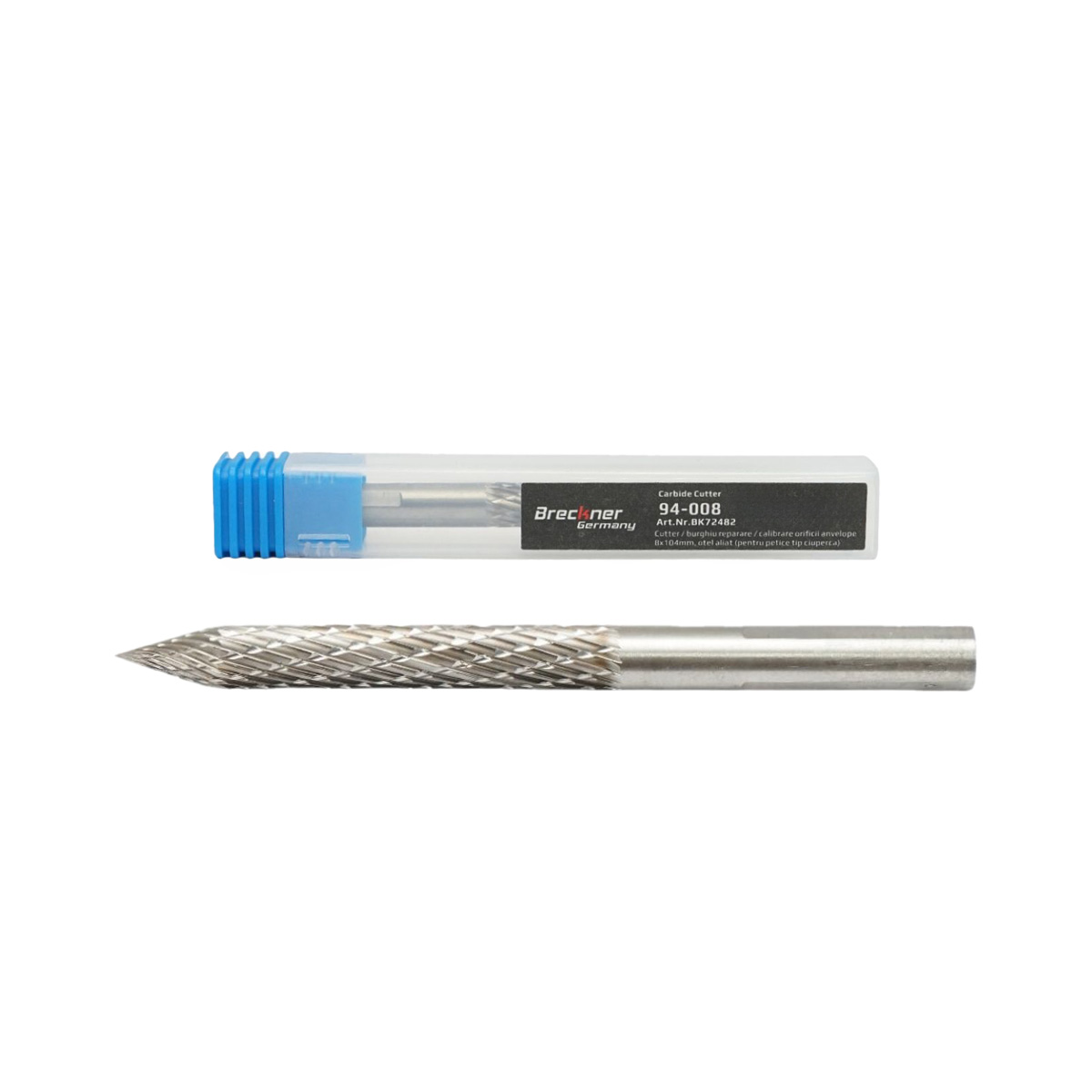 Burghiu cutter calibrare orificii petice anvelope tip ciuperca 8x104mm otel aliat 94-008 Breckner Germany