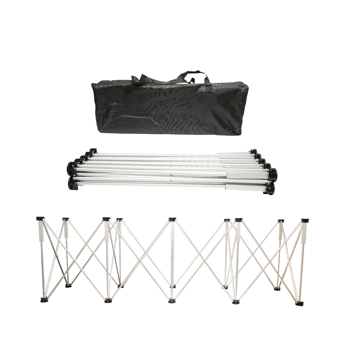 Masa profesionala de lucru pliabila tip acordeon 226 x 61 x 72 cm. Cadru aluminiu – Banc de lucru portabil pentru santier si atelier