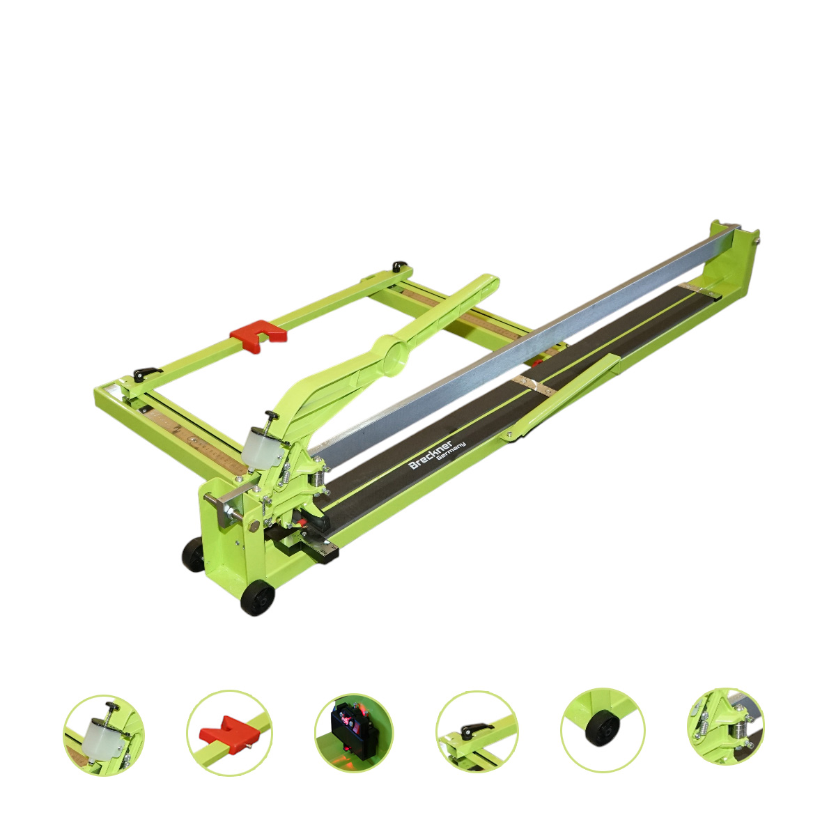 Masina profesionala de taiat gresie si faianta 1200mm, grosime 6-30mm, rulmenti de ghidaj, rezervor ulei si indicator laser Breckner Germany