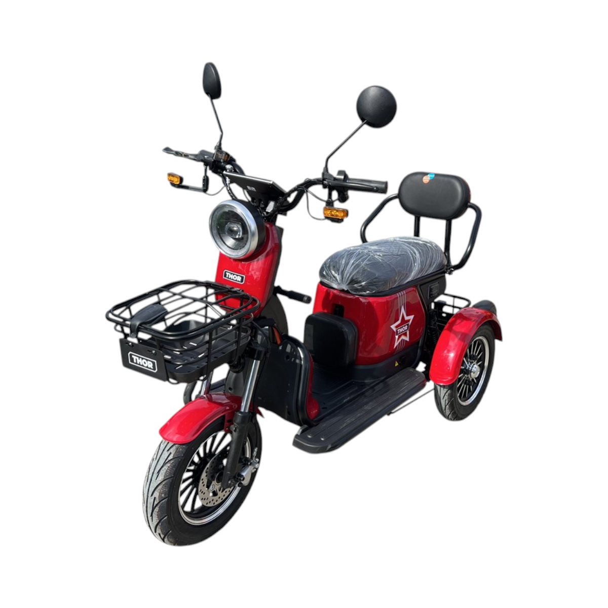 Triciclu electric THOR TRIXY PRO ROSU 1000W 60V 20Ah