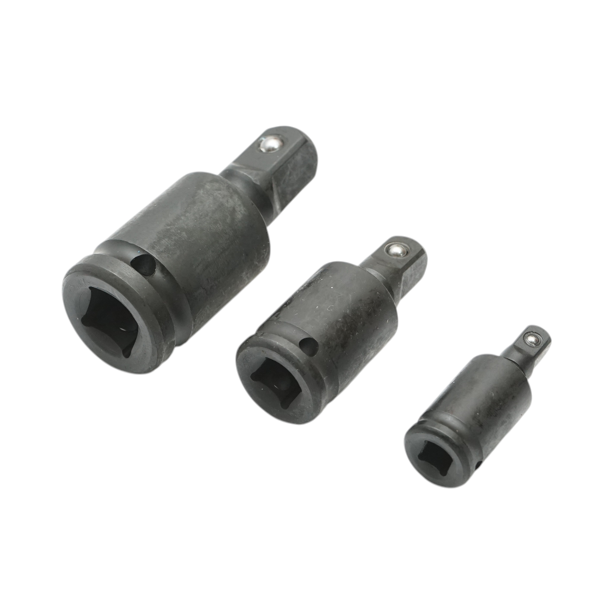 Set 3 adaptoare de impact cu articulatie cardanica patrat 1/2, 3/8, 1/4 inch Cr-Mo Breckner Germany – imagine 5