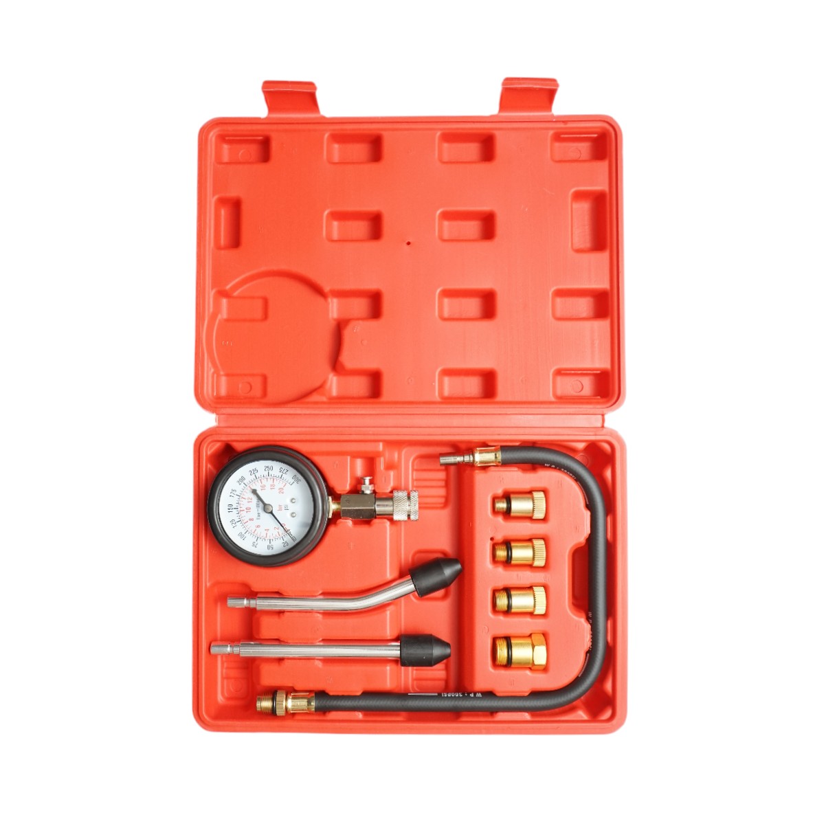 Trusa tester compresie motoare benzina cu manometru mecanic 0-20 bar – imagine 2