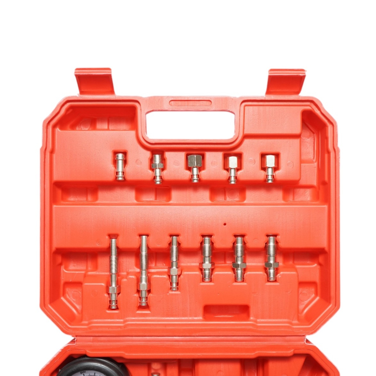 Trusa tester compresie motoare diesel cu manometru mecanic 0-70 bar 19 piese – imagine 3