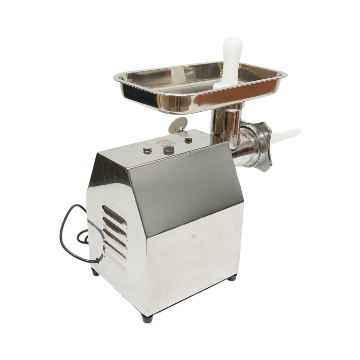 Masina de tocat carne electrica inox 850W, 220V, capacitate 150 kg/h, adaptor carnati, 2 site si 2 cutite incluse 380x210x415mm – imagine 5