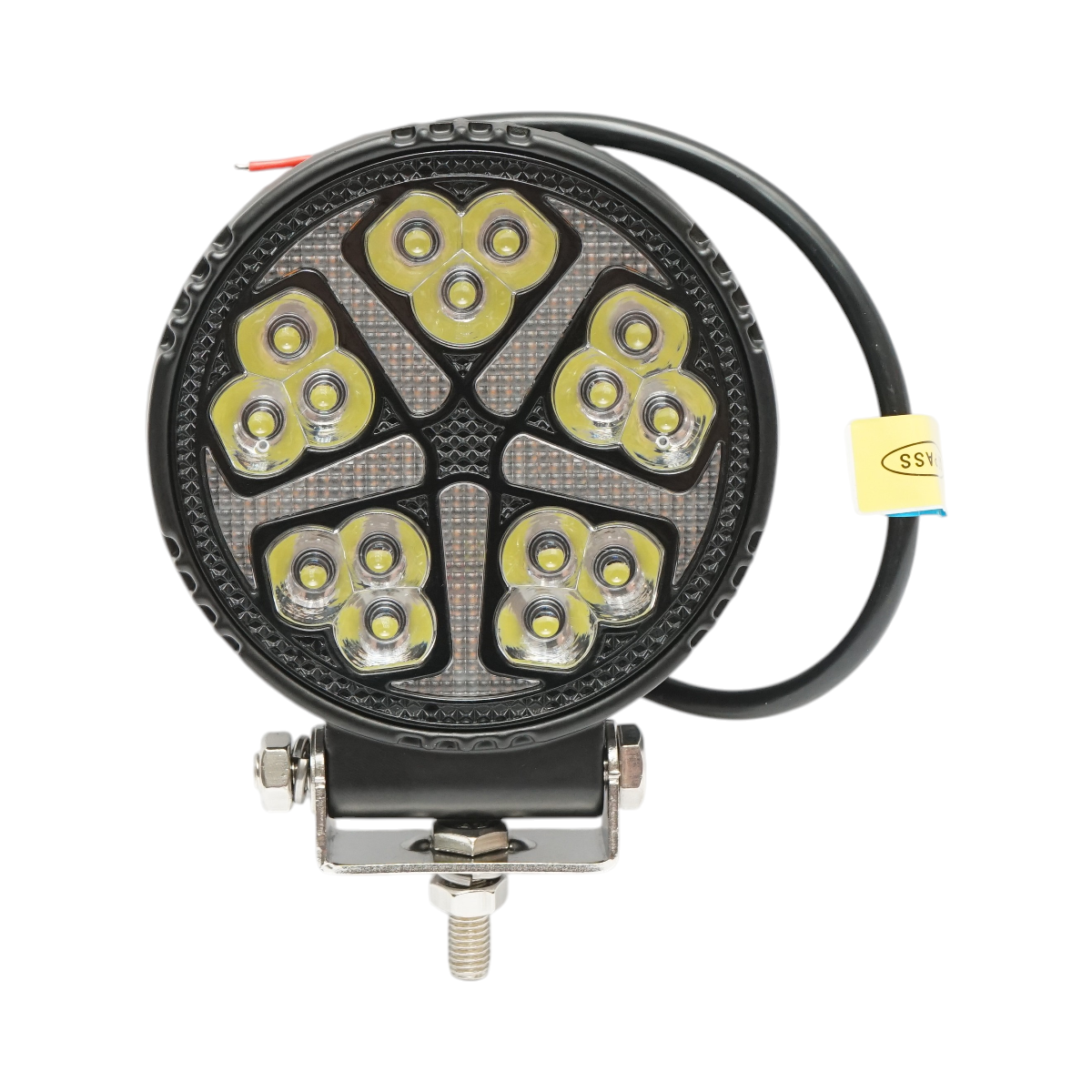 Proiector rotund LED cu DRL 9-36V, 19W alb-galben, carcasa aluminiu 108x108x38mm IP68 Breckner Germany