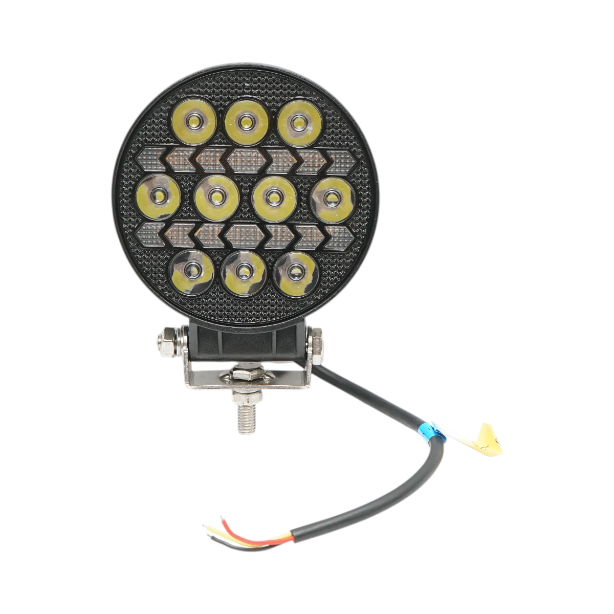 Proiector rotund LED cu DRL 9-36V, 16W alb-galben, carcasa aluminiu 108x108x40mm IP68 Breckner Germany