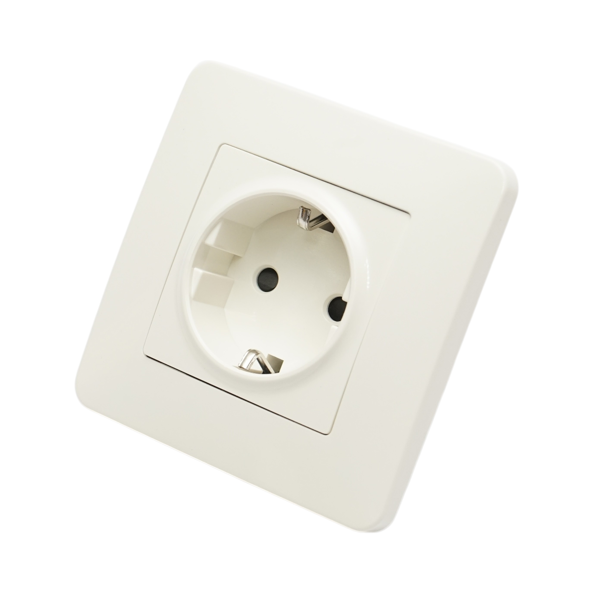Priza schuko alba incastrata 220V, 16A, PC 80x80mm