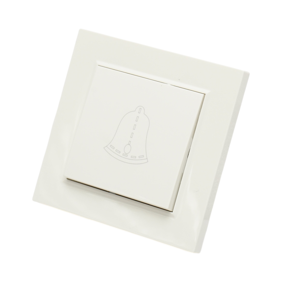 Intrerupator sonerie cu revenire alb incastrat 220V, 10AX, ABS 80x80mm