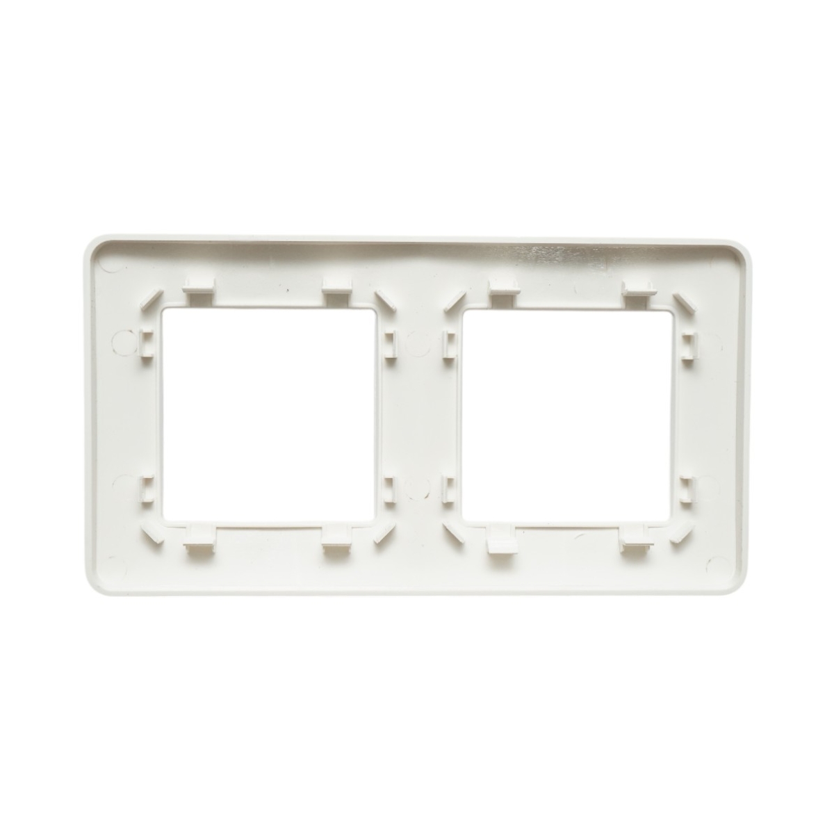 Rama dubla alba PC priza si intrerupator 150x83mm – imagine 2