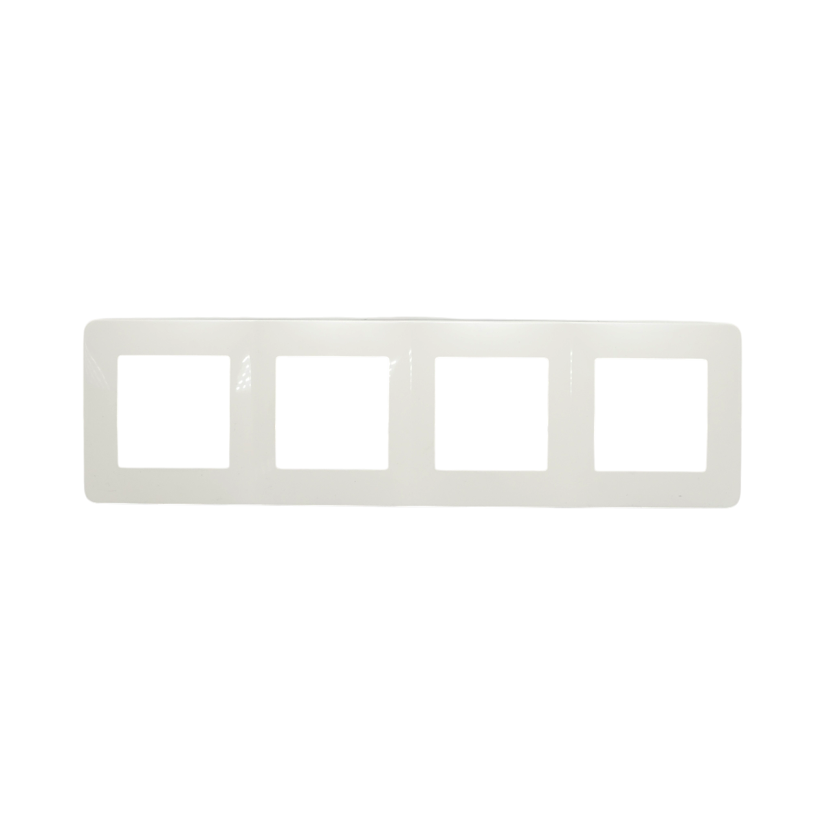 Rama cvadrupla alba PC priza si intrerupator 300x83mm