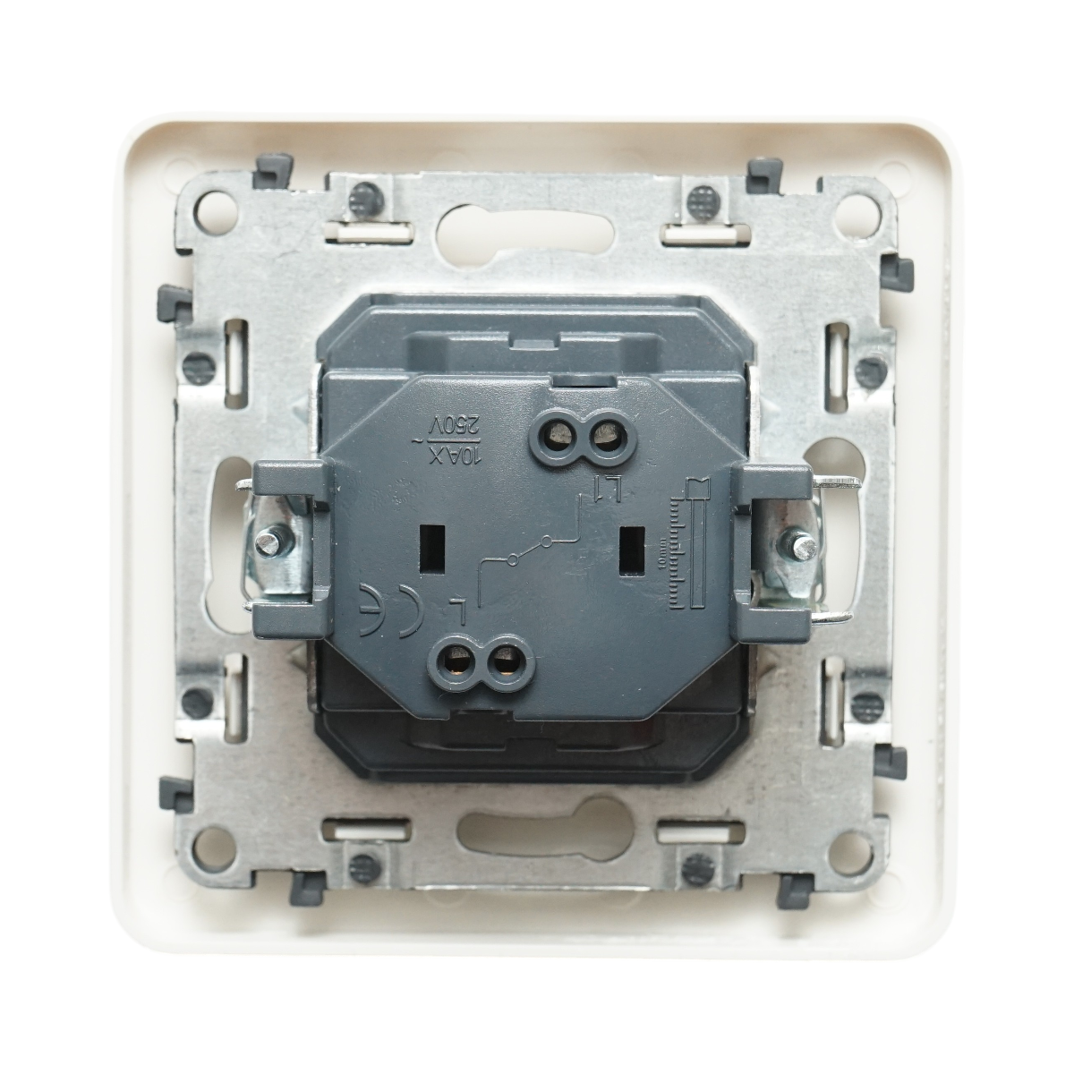 Intrerupator sonerie LED cu revenire alb incastrat 220V, 10AX, PC 80x80mm – imagine 3
