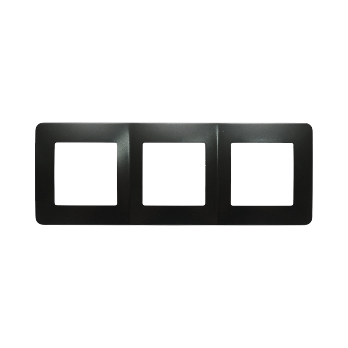 Rama tripla neagra PC priza si intrerupator 225x83mm