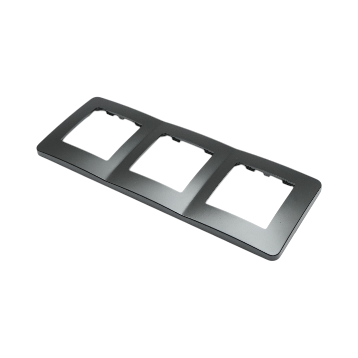 Rama tripla neagra PC priza si intrerupator 225x83mm – imagine 4