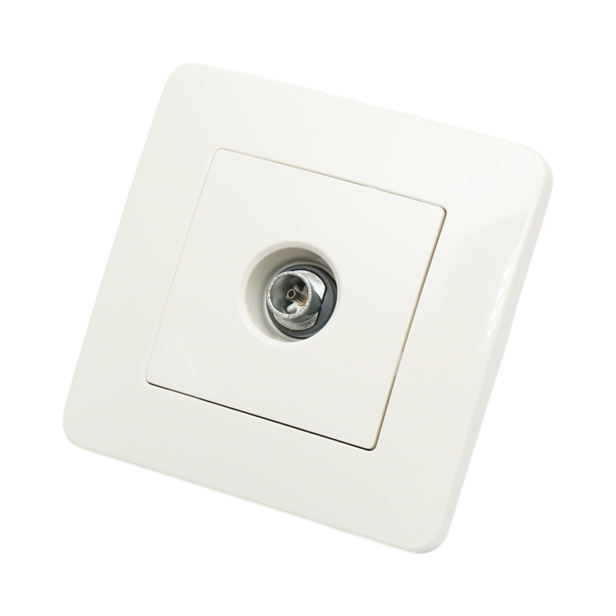 Priza TV alba incastrata PC 80x80mm