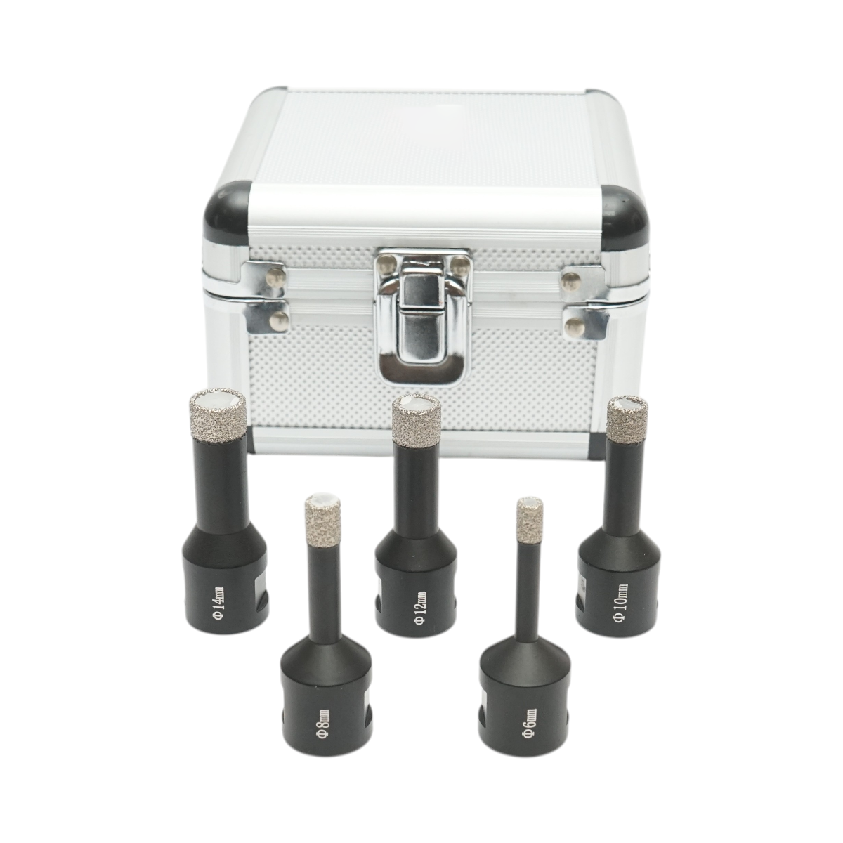 Set 5 carote diamantate 6, 8, 10, 12, 14mm, filet interior M14 pentru placi ceramice, marmura, granit Breckner Germany