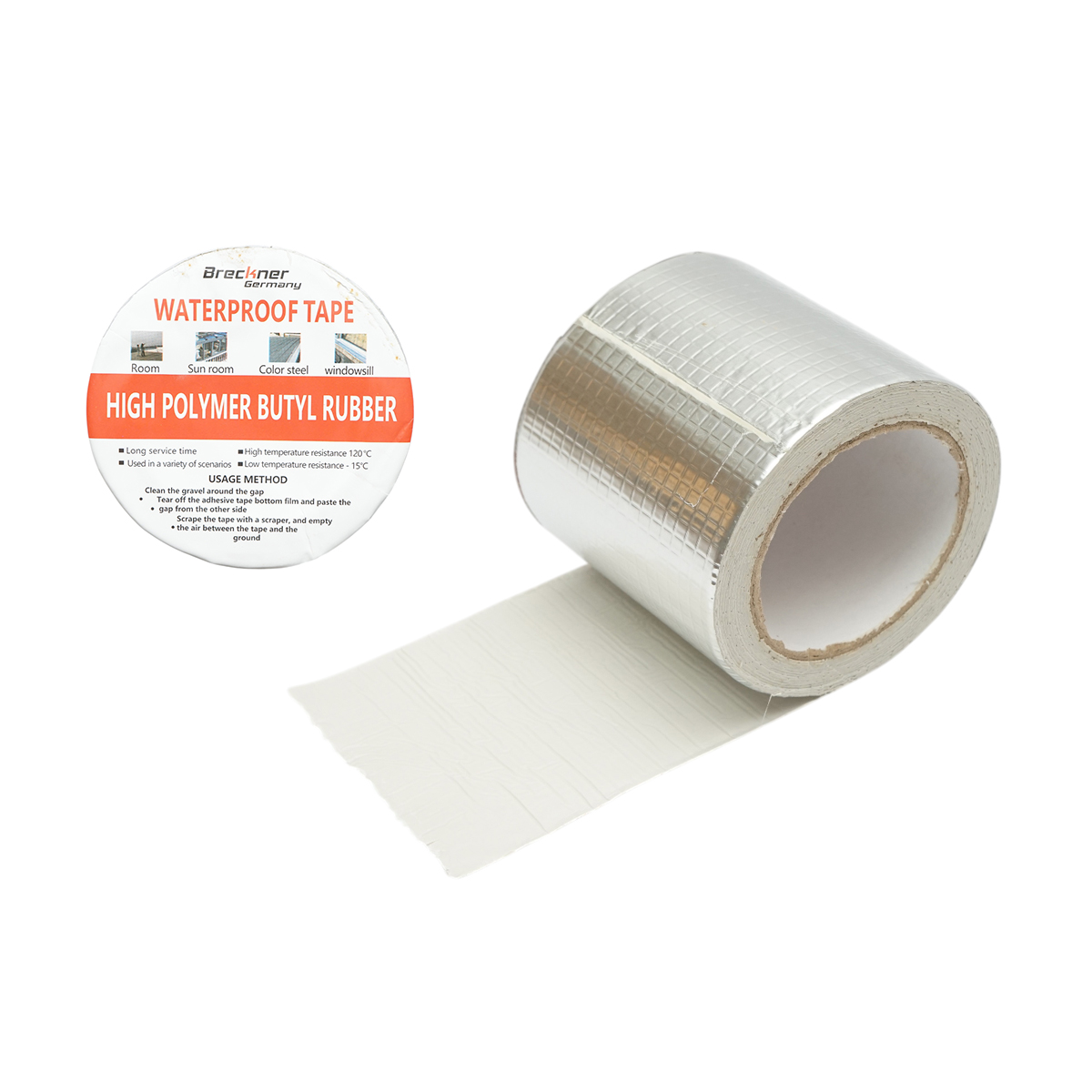 Banda butilica hidroizolanta autoadeziva 100mm x 5m cu folie de aluminiu Breckner Germany