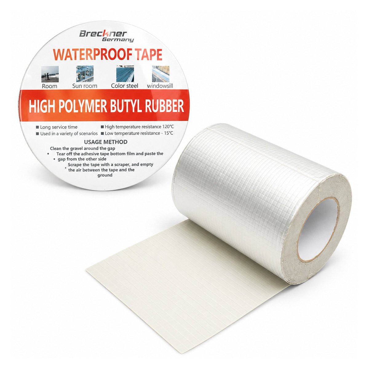 Banda butilica hidroizolanta autoadeziva 200mm x 10m cu folie de aluminiu Breckner Germany