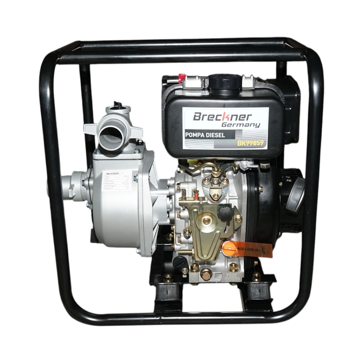 Motopompa diesel 5CP, 2 toli, debit 36m3/h, adancime absorbtie 8m, inaltime refulare 25m Breckner Germany