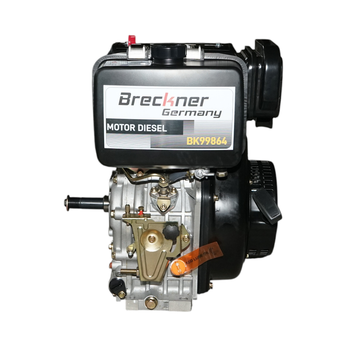 Motor diesel 10CP 186F, 418cc, turatie 3600rpm, ax rotund filetat 25.4mm, pornire sfoara Breckner Germany – imagine 2