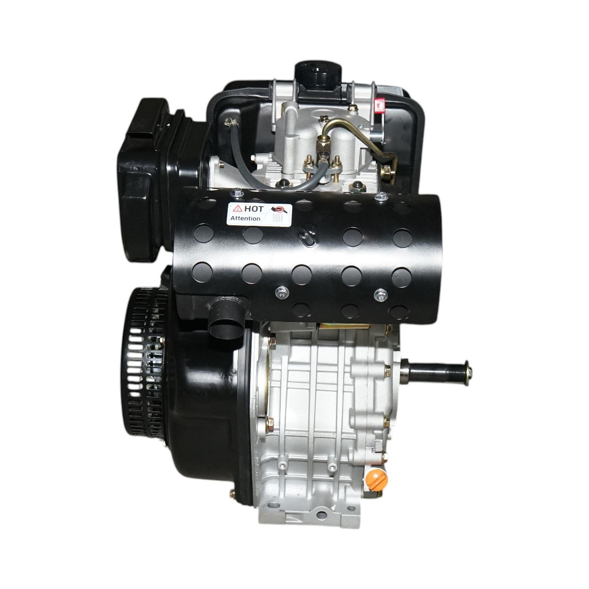 Motor diesel 13CP 192F, 498cc, turatie 3600rpm, ax rotund filetat 25.4mm, pornire sfoara Breckner Germany – imagine 5