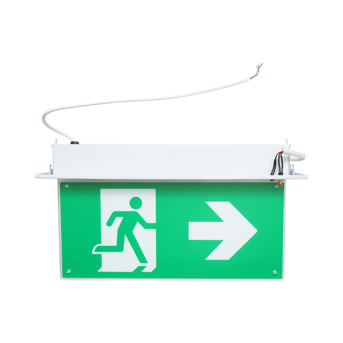 Lampa EXIT LED iesire de urgenta 220V, 3W, baterie Li-ion 1800mAh, montaj incastrat, autonomie 3 ore IP20 – imagine 5