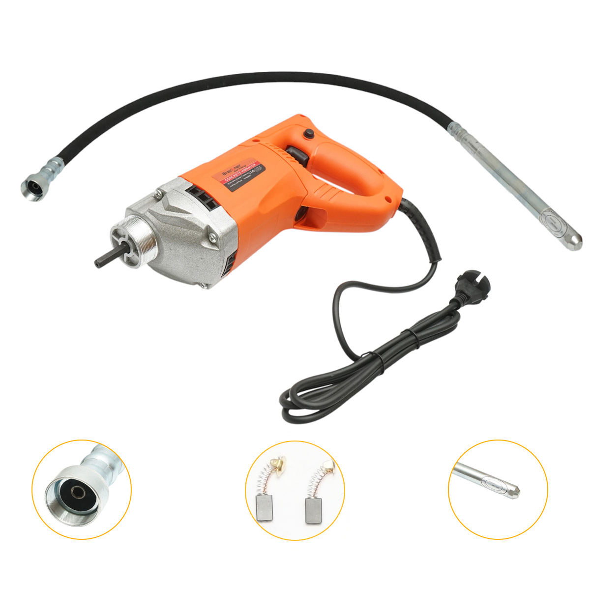 Vibrator beton electric portabil 1600W, 220V, ax flexibil 2m, cap 35mm, turatie 5000rpm Breckner Germany