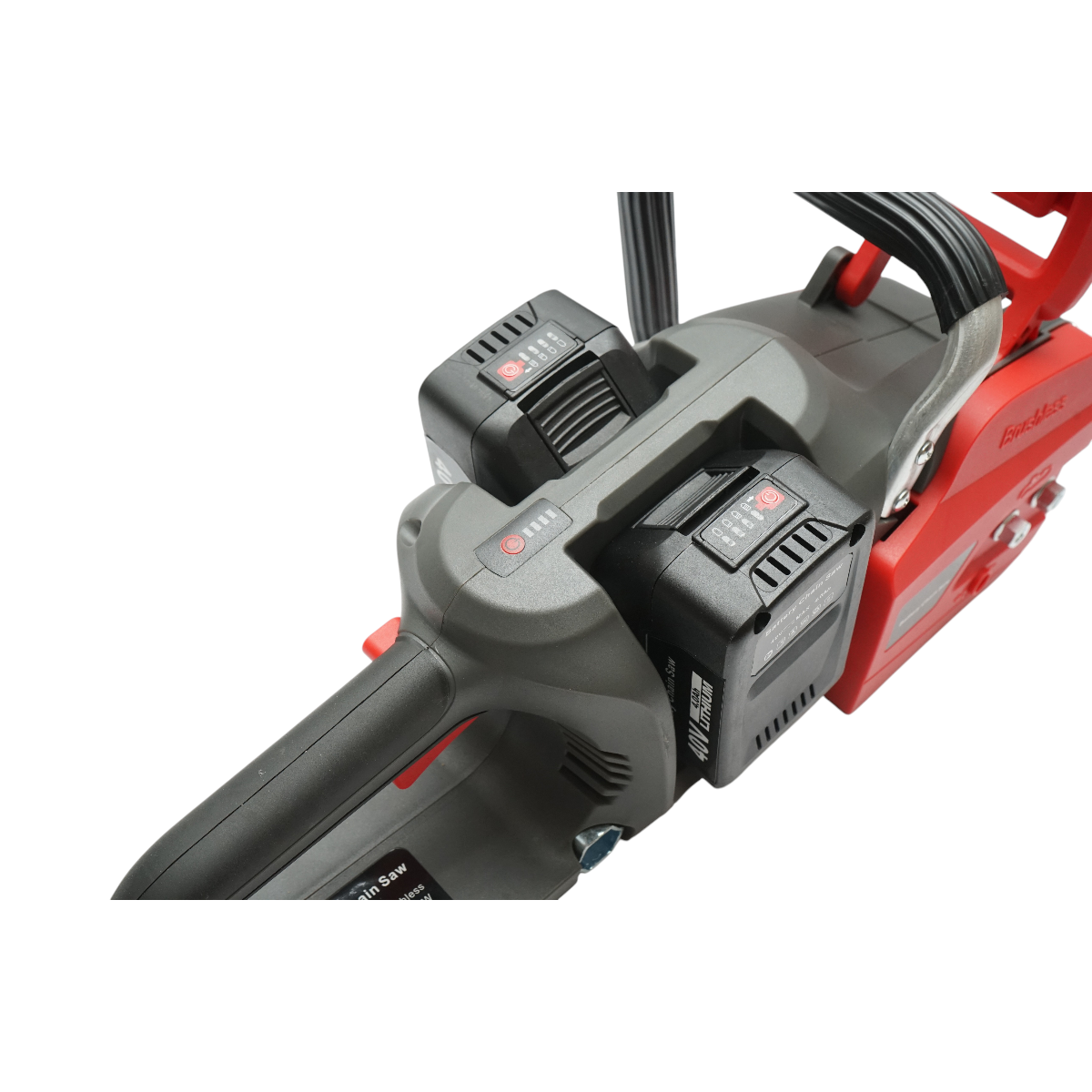 Drujba electrica profesionala cu 2 acumulatori 40V, 4Ah Li-ion, 1200W, motor brushless, lama 16 inch (400mm) Breckner Germany – imagine 10