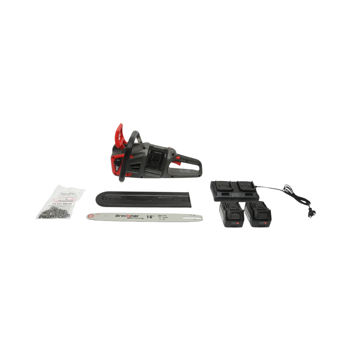 Drujba electrica profesionala cu 2 acumulatori 40V, 4Ah Li-ion, 1200W, motor brushless, lama 16 inch (400mm) Breckner Germany – imagine 2