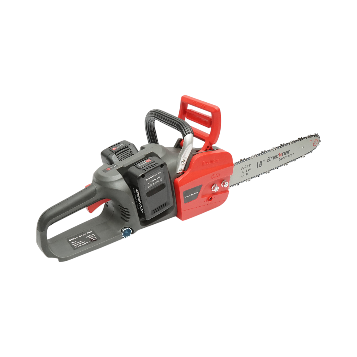 Drujba electrica profesionala cu 2 acumulatori 40V, 4Ah Li-ion, 1200W, motor brushless, lama 16 inch (400mm) Breckner Germany – imagine 6