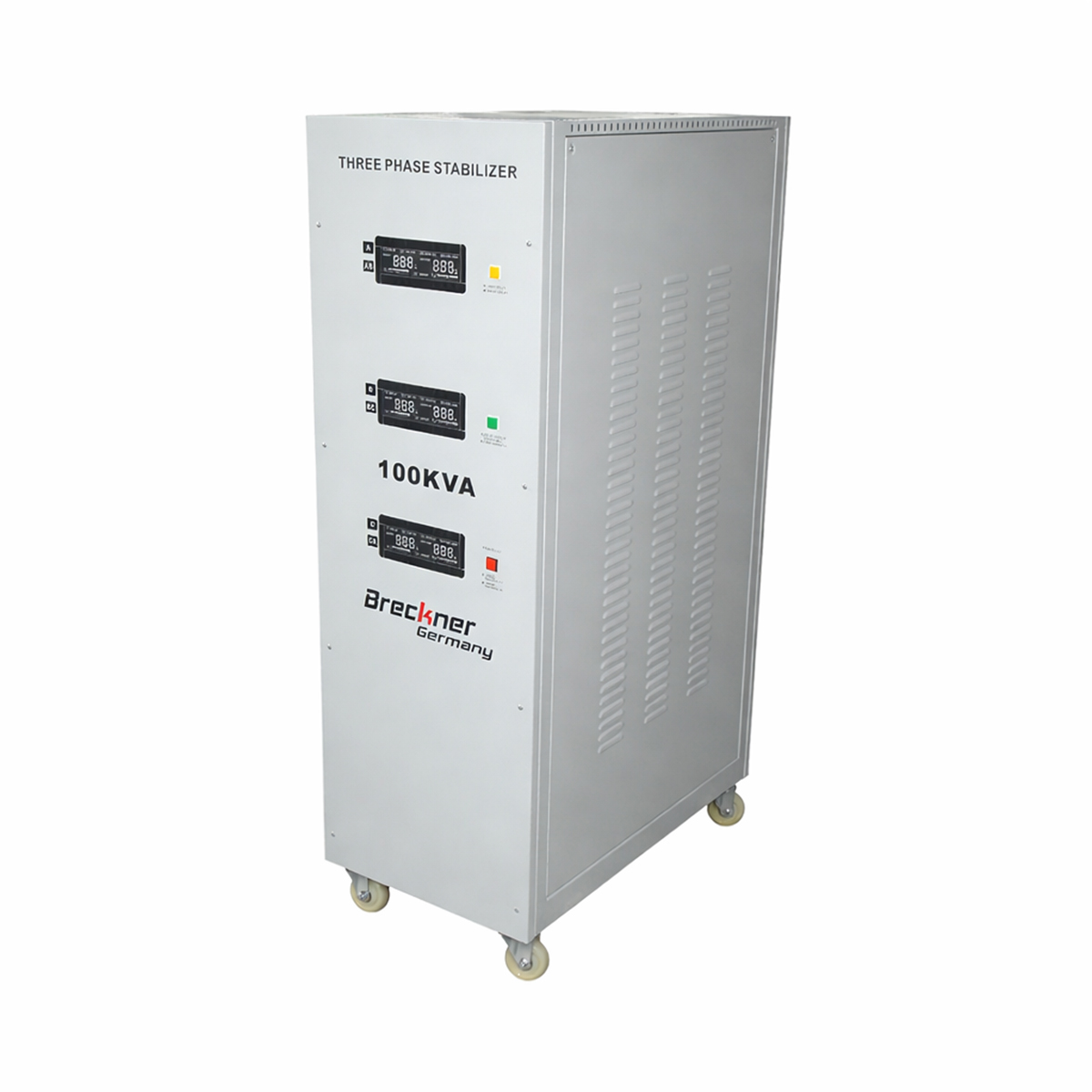 Stabilizator automat de tensiune 100KVA trifazat cu servomotor, bypass, afisaj LCD Breckner Germany – imagine 2